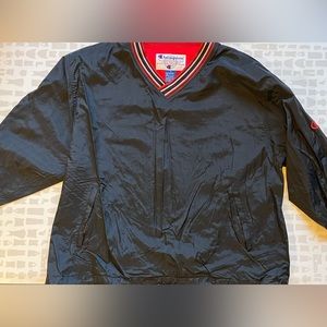 Champions black red insulated pullover windbreaker jacket size XL